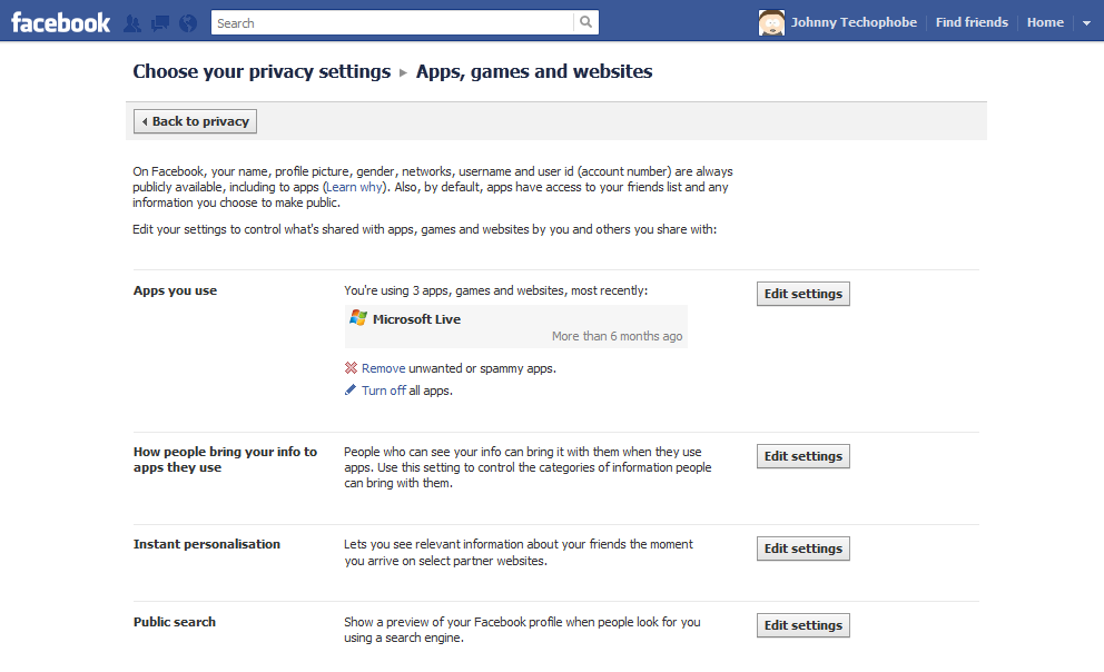 Privacy Settings Step 3
