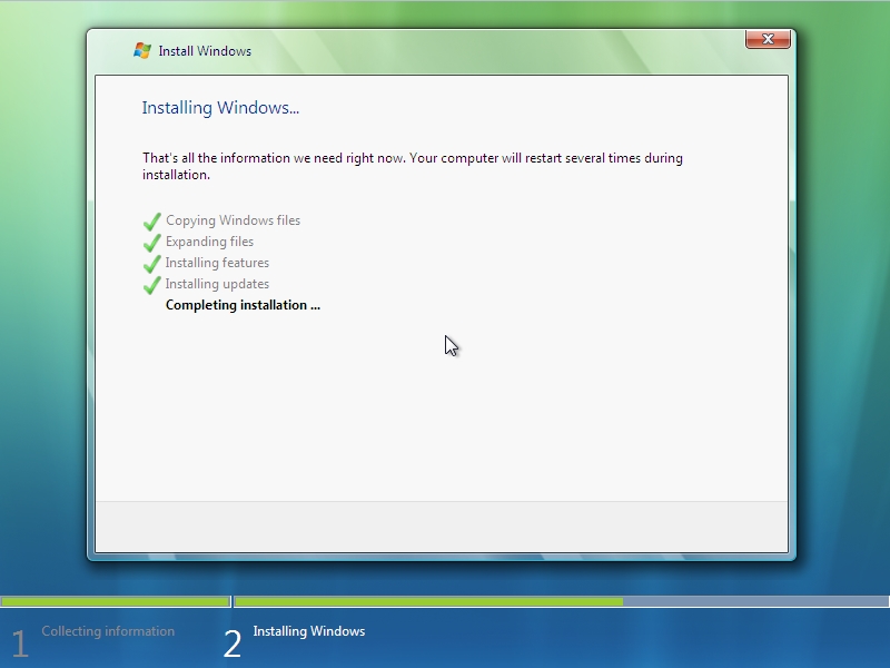 Windows Vista Setup - Windows Installing