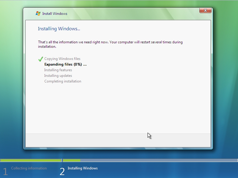 Windows Vista Setup - Windows Installing