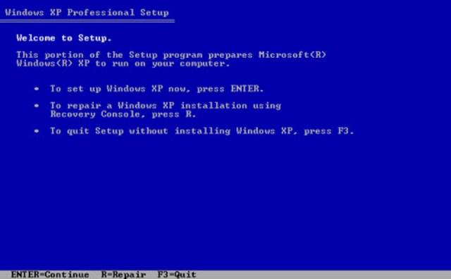 Windows XP Setup - Welcome