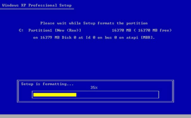 Windows XP Setup - Copying Files