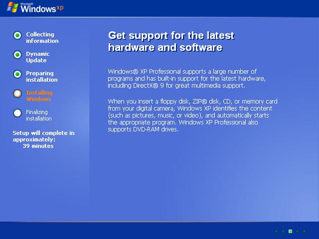 Windows XP Setup - Graphical Setup
