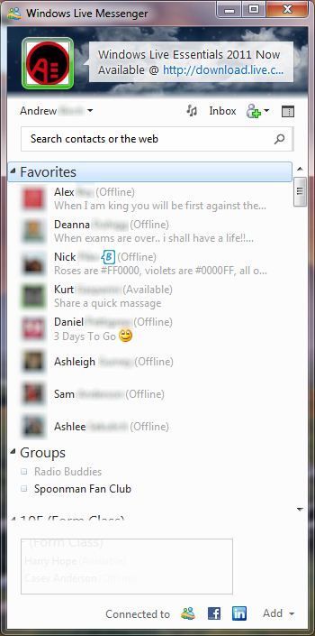 Messenger Classic Contact List