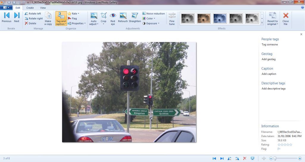 Windows Live Photo Gallery Editing Tools