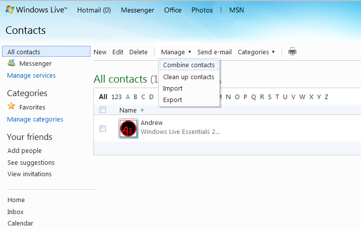 Windows Live Contacts