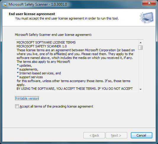 Safety Scanner - EULA