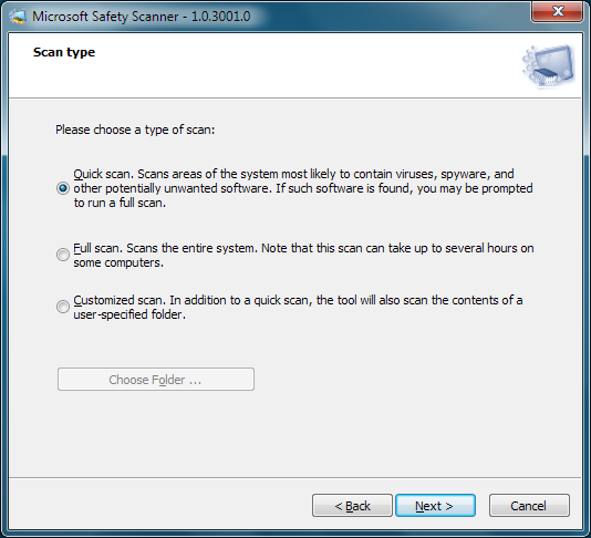 Safety Scanner - Mode Selection
