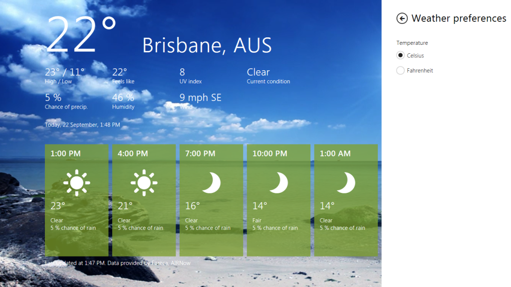 Weather Settings