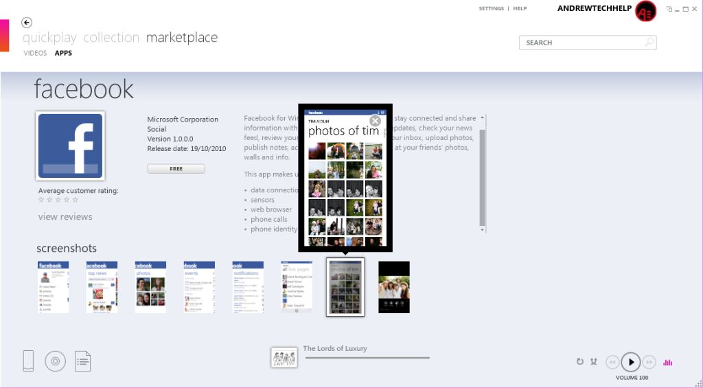 MarketPlace: Windows Phone 7 App Screenshots