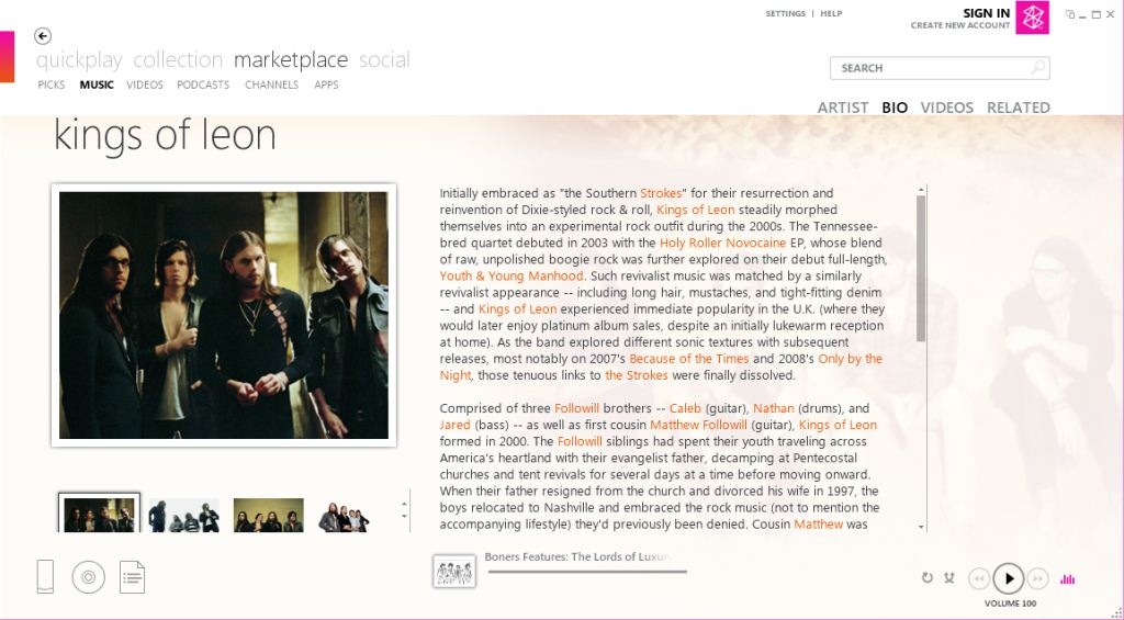 MarketPlace: Music - Artist Bio
